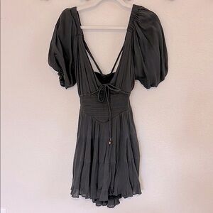 NWOT Free People Black Puff Sleeve Sundress